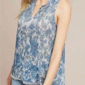 Anthropologie Vanessa Virginia Metallic Floral Top
